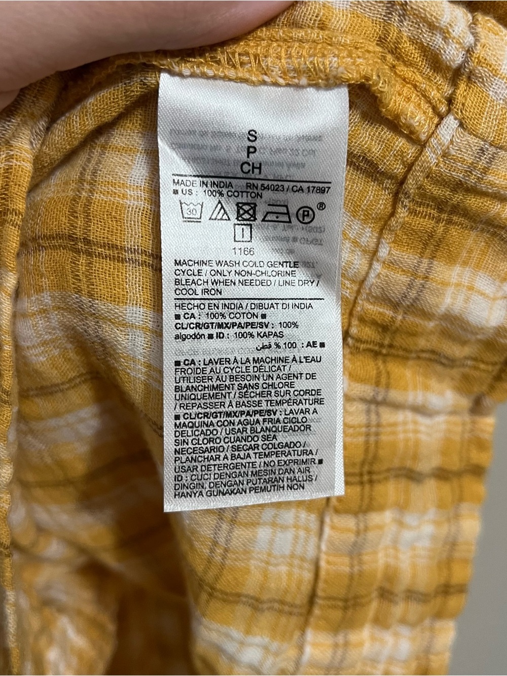 Old Navy Yellow Plaid Babydoll Mini Dress - Picture 4 of 4